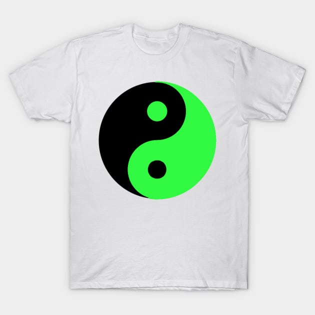 Yin Yang in black and green T-Shirt by NovaOven